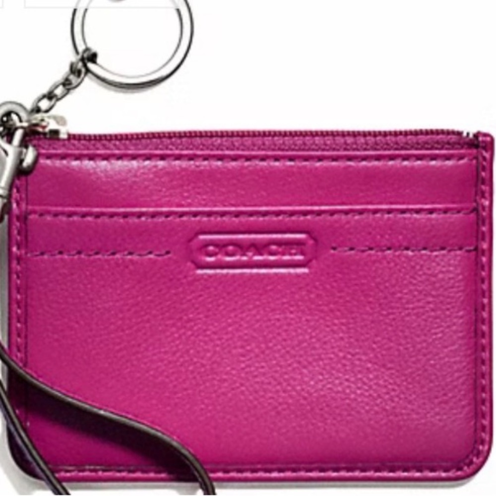 COACH CAMPBELL LEATHER MINI ID SKINNY CREDIT CARD KEYCHAIN WRISTLET #F50167 - Picture 3 of 10